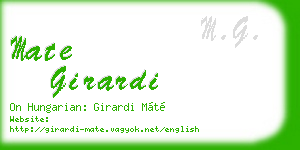 mate girardi business card